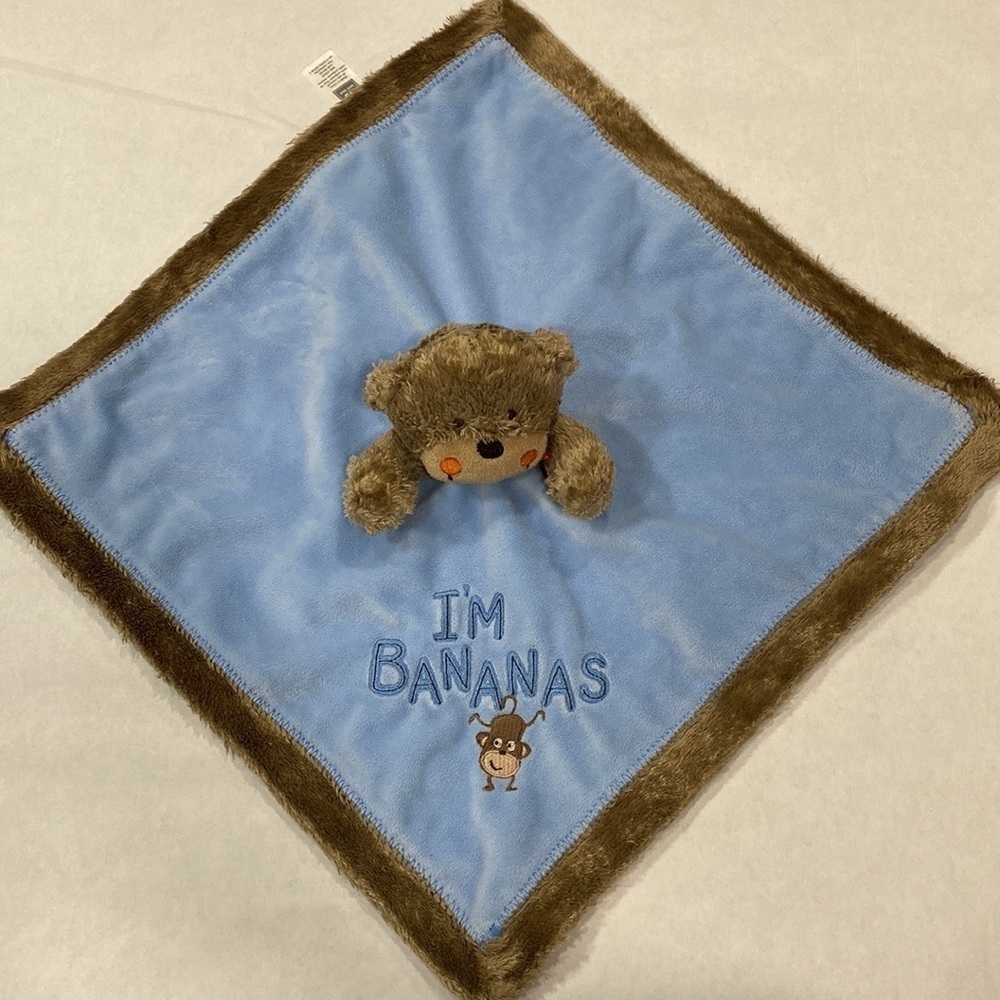 Carters "I'm Bananas" monkey lovey blue‎ brown bear
